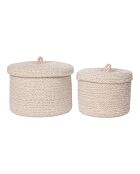 2 cestas Sebal de algodón beige