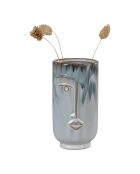 Blauwe keramische vaas - 9x9x17 cm