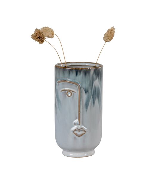 Vase en céramique bleue - 9x9x17 cm
