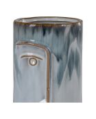 Blauwe keramische vaas - 9x9x17 cm