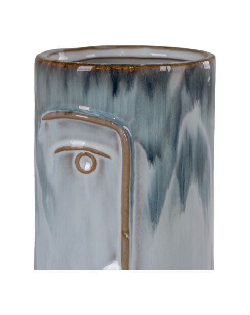 Vase en céramique bleue - 9x9x17 cm