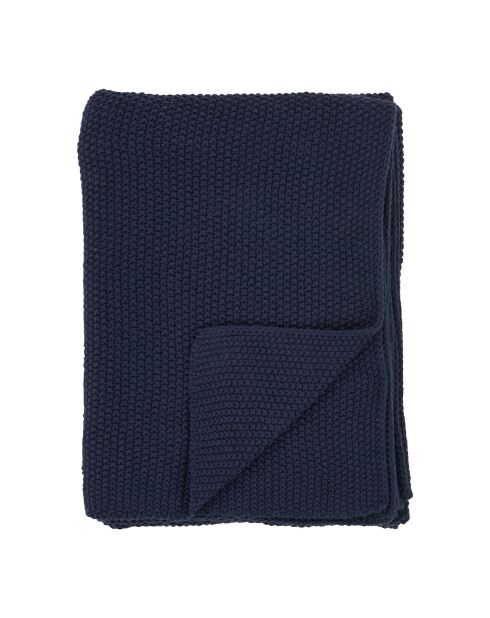 Santos Plaid aus recycelter Baumwolle dunkelblau - 170x130x cm