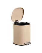Poubelle à pédale Lodi avec fermeture amortie métal beige 3 l - 21x17x23 cm
