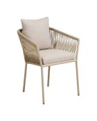 Incluye 4 sillas de comedor Salerno, cojín de arena de aluminio/poliéster, 60 x 61 x 78 cm