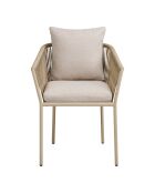 Incluye 4 sillas de comedor Salerno, cojín de arena de aluminio/poliéster, 60 x 61 x 78 cm