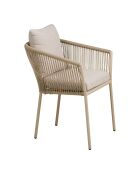 Incluye 4 sillas de comedor Salerno, cojín de arena de aluminio/poliéster, 60 x 61 x 78 cm