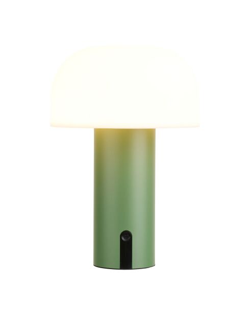 Soham oplaadbare wit/groene LED-lamp - 15x15x22 cm