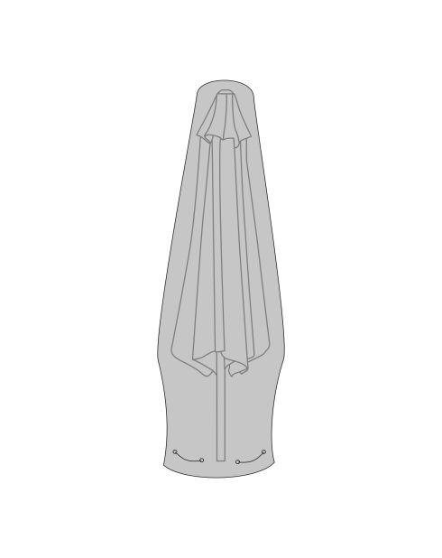 Housse de luxe pour parasol de marché polyester 600D 210 g/m² enduit PU déperlant noir - 35/55x35/55x225 cm