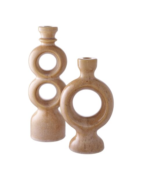 Portacandele in ceramica marrone - 88x135x235 cm