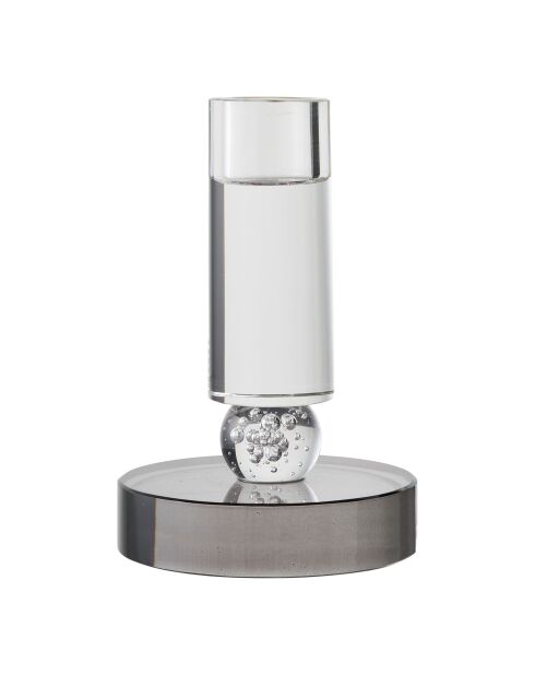 Kerzenhalter aus grau/weißem Glas - 9x9x13 cm