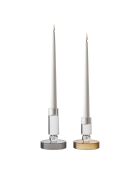 Kerzenhalter aus grau/weißem Glas - 9x9x13 cm