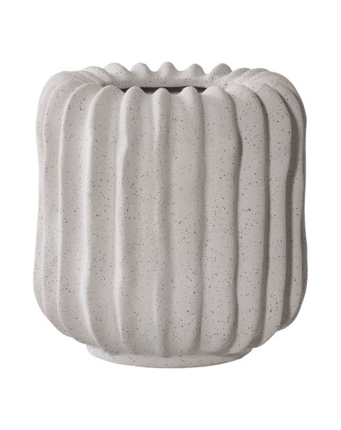 Pot de fleurs en céramique grise - 15x15x15 cm