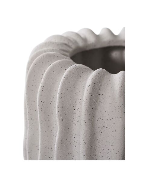 Pot de fleurs en céramique grise - 15x15x15 cm