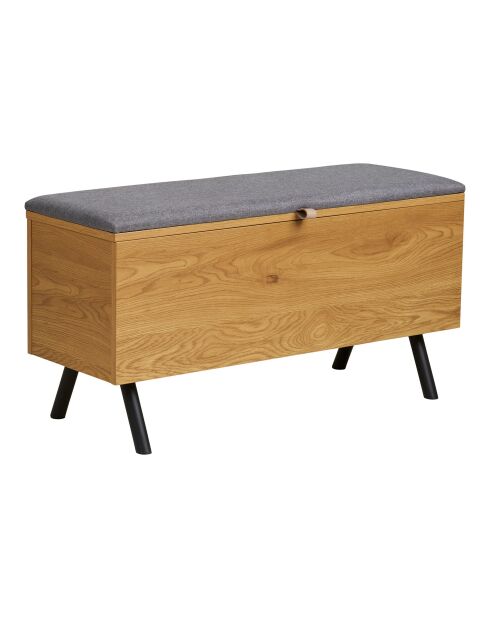 Banc Barco avec rangement avec rangement aspect chêne - 33x92x48 cm