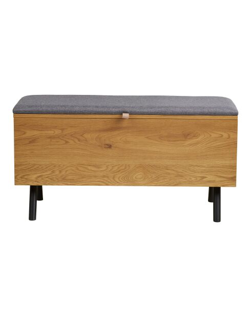 Banc Barco avec rangement avec rangement aspect chêne - 33x92x48 cm