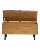 Banc Barco avec rangement avec rangement aspect chêne - 33x92x48 cm