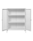 Brisbane-Fenster 2 Glastüren aus weißem Stahl - 40x80x101 cm