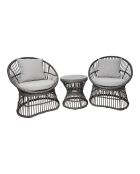 Set da salotto Natal con cuscini in rattan grigio inclusi - 64x48x76 cm