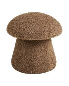 Pouf Enna  fourrure artificielle marron - 45x45x45 cm