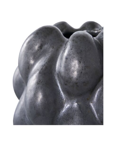 Jarrón de cerámica negra - 15x14x19 cm