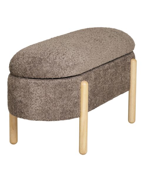 Banc Branca avec rangement marron/naturel - 40x97x48 cm