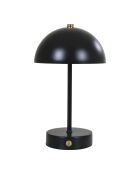 Lámpara de mesa Holt recargable de metal negro/latón - 15x15x25 cm