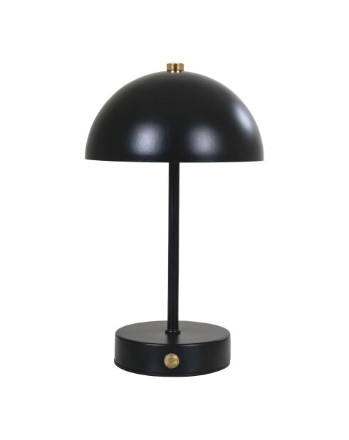 Lámpara de mesa Holt recargable de metal negro/latón - 15x15x25 cm