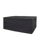 Housse de luxe pour table et 4 chaises polyester 600D 210 g/m² enduit PU déperlant noir - 180x155x95 cm