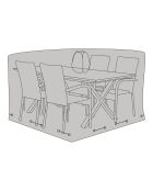 Housse de luxe pour table et 4 chaises polyester 600D 210 g/m² enduit PU déperlant noir - 180x155x95 cm