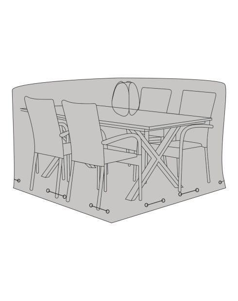 Housse de luxe pour table et 4 chaises polyester 600D 210 g/m² enduit PU déperlant noir - 180x155x95 cm