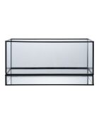 Portacandele Storm in metallo/vetro nero - 30x12x15 cm