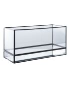 Portacandele Storm in metallo/vetro nero - 30x12x15 cm