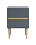 Tavolino Bisley in legno verniciato 2 cassetti grigio scuro - 35x40x55 cm