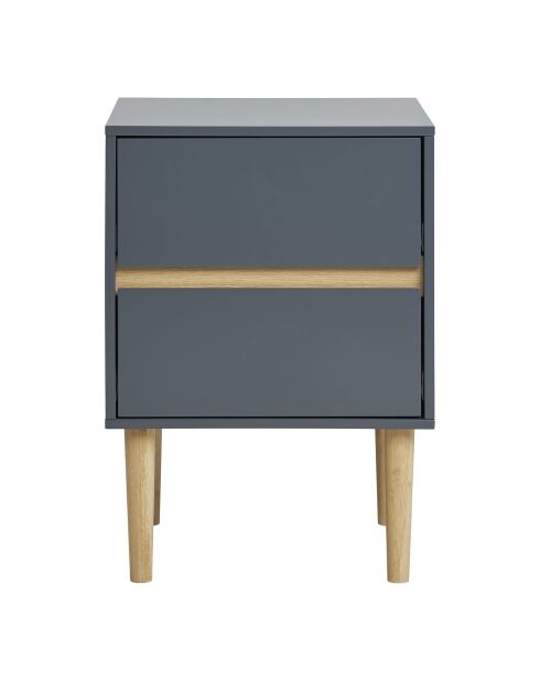 Tavolino Bisley in legno verniciato 2 cassetti grigio scuro - 35x40x55 cm