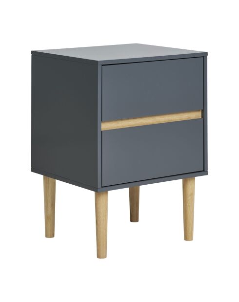 Tavolino Bisley in legno verniciato 2 cassetti grigio scuro - 35x40x55 cm