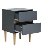 Tavolino Bisley in legno verniciato 2 cassetti grigio scuro - 35x40x55 cm