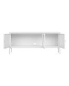 Mueble de TV Brisbane con 3 puertas de cristal en acero blanco - 40x130x55 cm