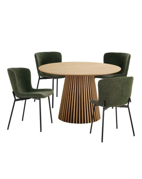 Ensemble de salle à manger Osaka et Maceda Table et 4 chaises - 120/59x120/48x75/83 cm