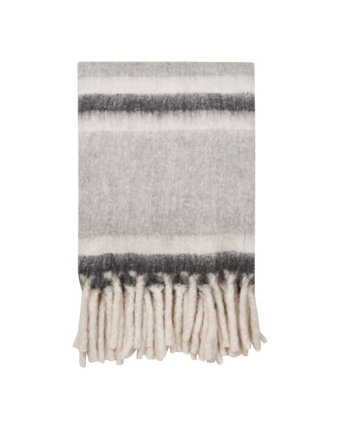 Carmel Plaid grau/weiße Wollmischung - 170x130x cm