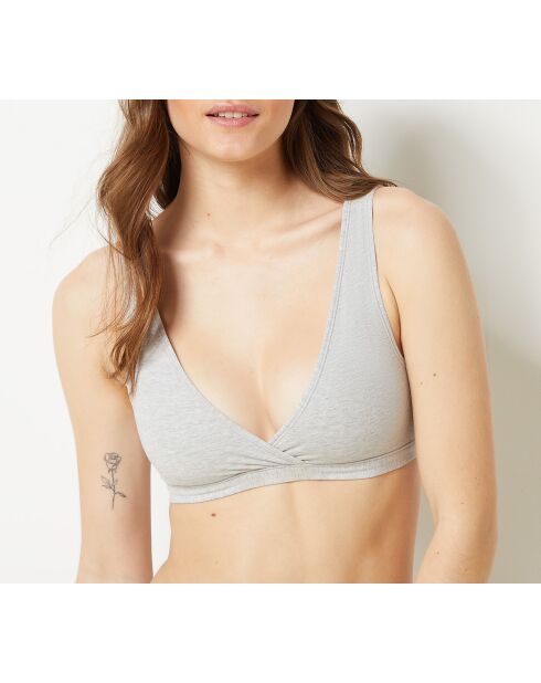 Omkeerbare bh zonder beugel Cotton 360 lichtgrijs
