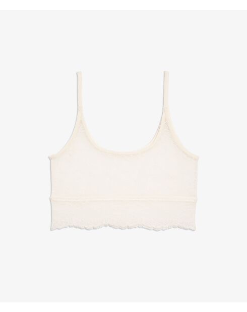 360 ecrufarbener Spitzen-BH ohne Bügel