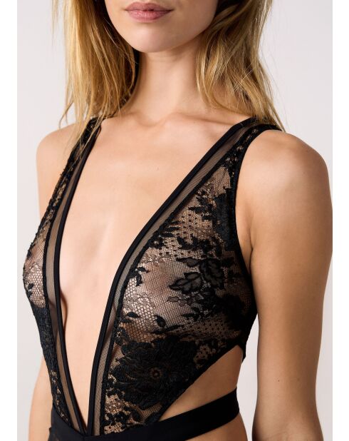 Einteiliger Body ohne Bügel von Dentelle And Me, schwarz