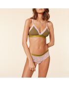 Ditsy khaki olijfkleurige shorty