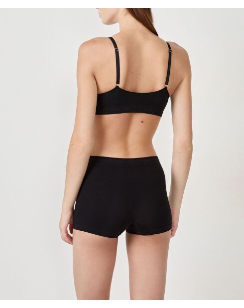 Schwarzer, mandelfarbener, abnehmbarer BH ohne Bügel