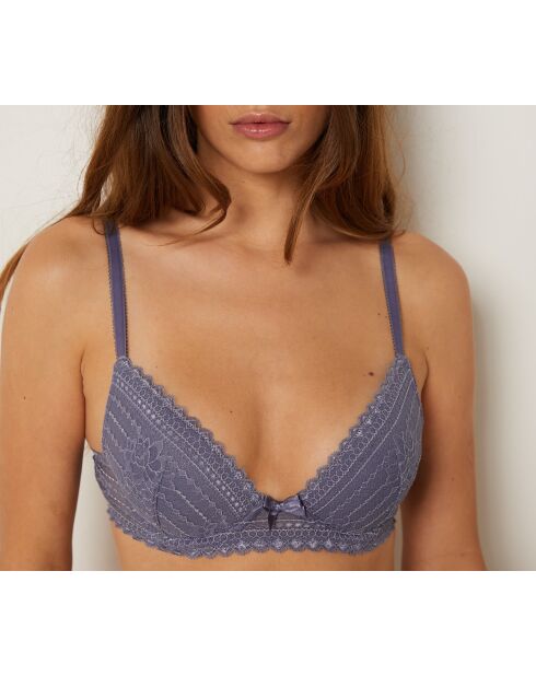 Panamablauwe push-up bh met beugel