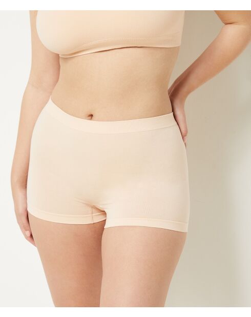 Beige shorty met amandelkleur