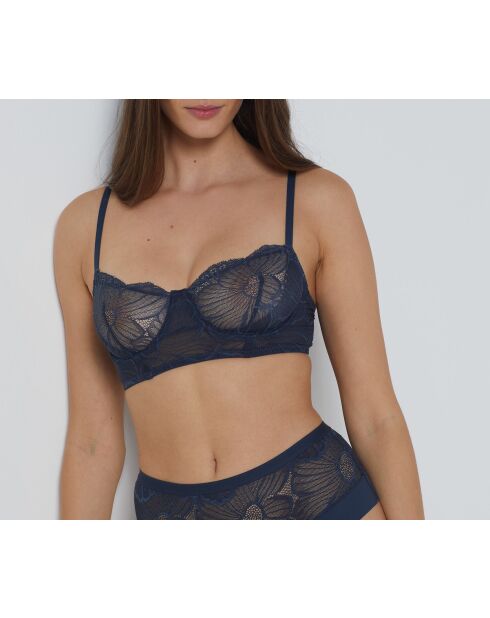 Marineblauwe Flexi Lace bh met beugel nr. 9