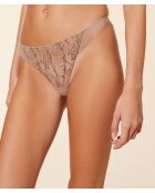 Praise Mesh-Tanga in Taupe