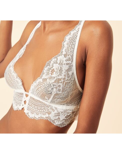 Inkt-ecru bh zonder beugel