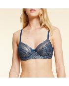 Soutien-gorge avec armatures Panama bleu